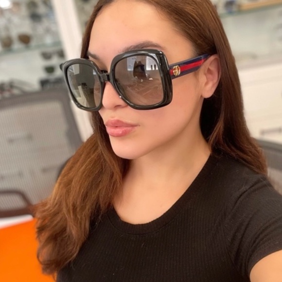 NEW GUCCI GG0713S 001 OVERSIZED SQUARE WOMEN’S SUNGLASSES GUCCI GG0713S - Picture 9 of 12